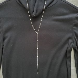 14k White Gold & Diamond Lariat necklace